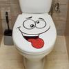 Funny Expression Toilet PVC Wall Sticker for Bathroom Decor.
