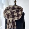 Plaid Scarf Women's Autumn Winter Imitation Cashmere Tassel Wrap Thick Warm Shawl