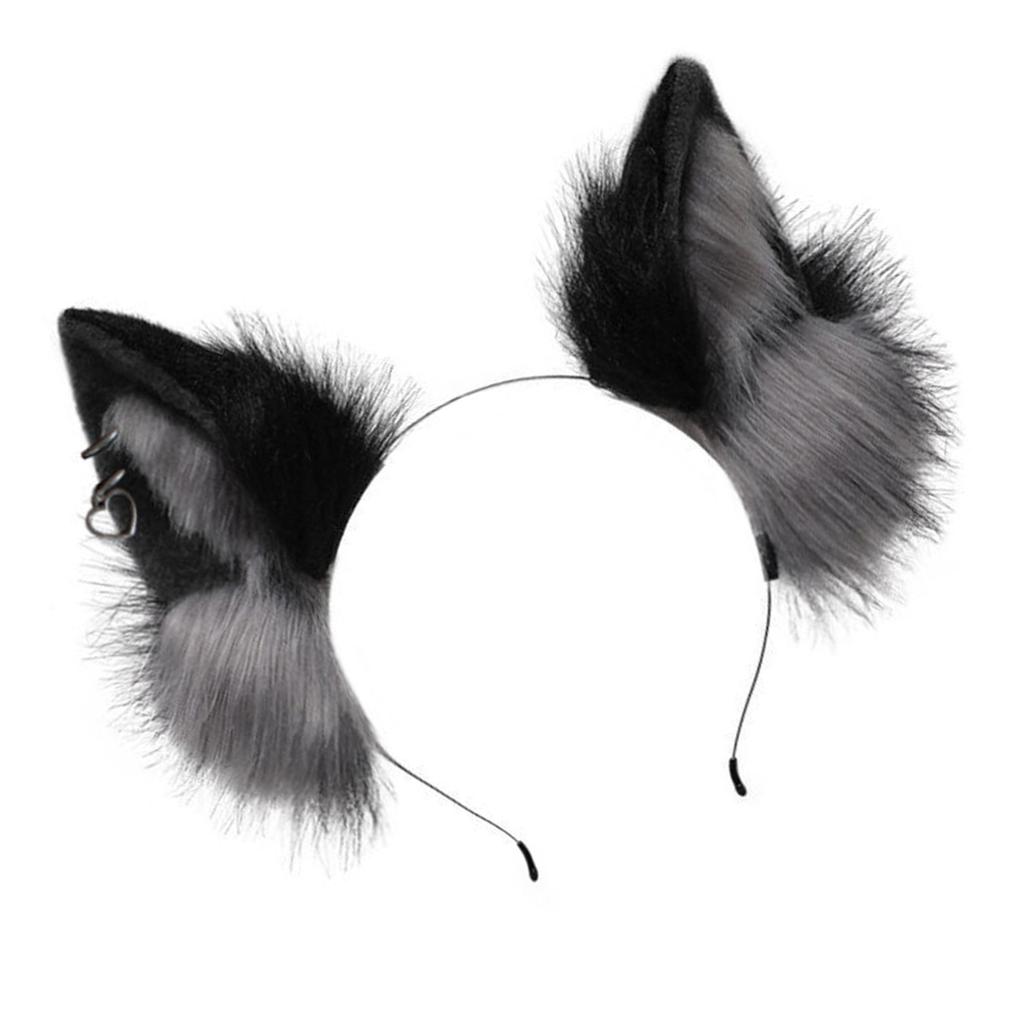 Handmade Wolf Ear Headband Kitten Girls Cosplay Accessories Beast Ears Fursuit Masquerade Halloween Cosplay Party