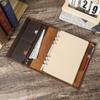 Vintage Crazy Horse Leather A5 Notebook Leather Case Handmade 6-Hole Loose-Leaf Book Replaceable Inner Core Cowhide Notepad