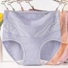High Waisted Lace Embellished Triangle Panties for Middle-aged and Elderly Oversized Women’s Panties