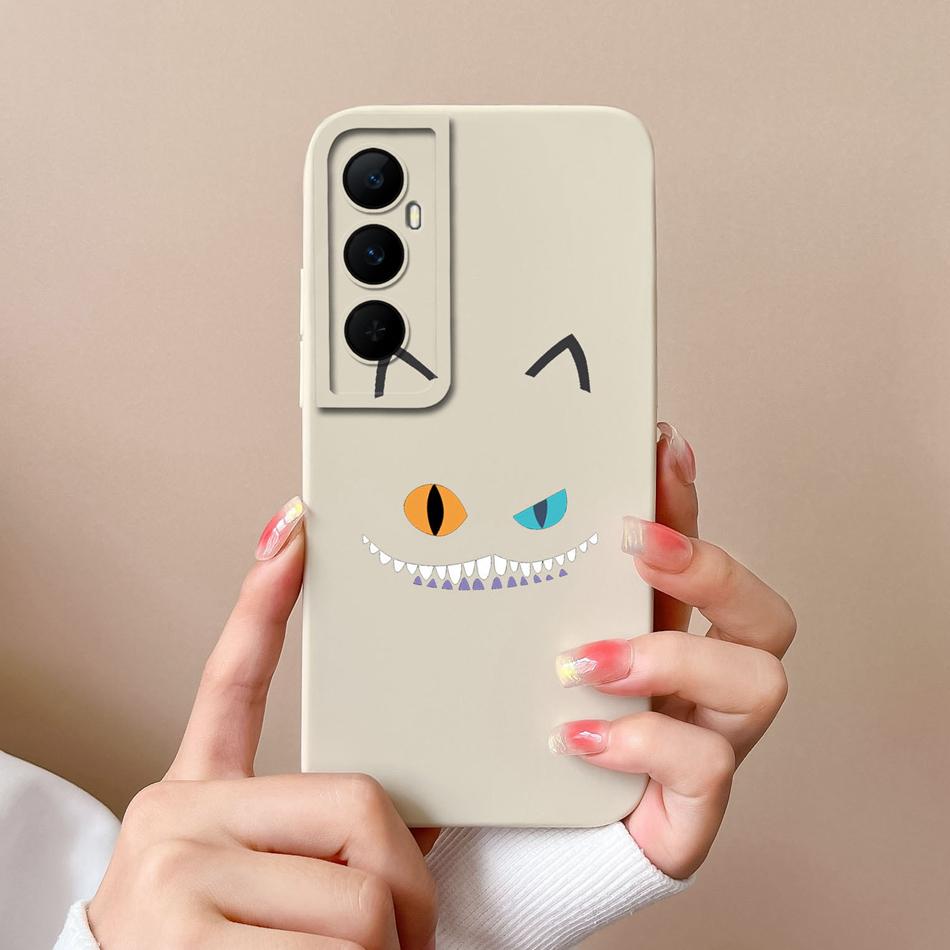 For Realme C65 4G Phone Case Butterfly Cat Ultra Thin Liquid Silicone Camera Protection Back Cover For Realme C 65 Funda Carcasa