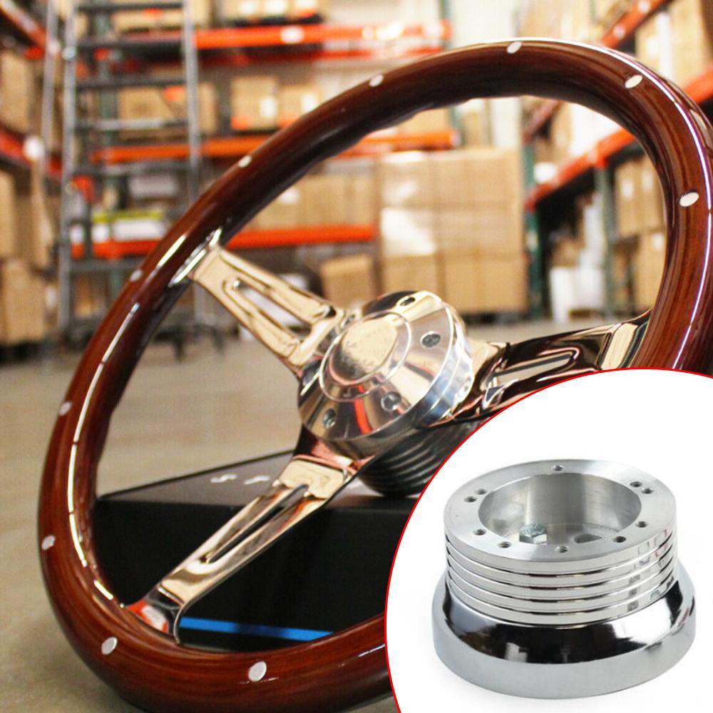 1pc Universal Automobile Steering Wheel Hub Adapter 5 & 6 Hole Car Polished Short Hub Connector Car