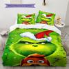1PC Grinch pattern Bedding Quilt Set Quilt Cover Pillowcase Home Decoration Birthday Gift (1 * duvet cover + 2 * pillowcase, without core)