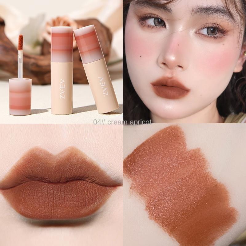 New Velvet Matte Mist Lip Glaze Waterproof Lipstick Moisturizing and Hydrating Lip Mud Natural White Brightening Lip Balm Lasting Set Women's Makeup