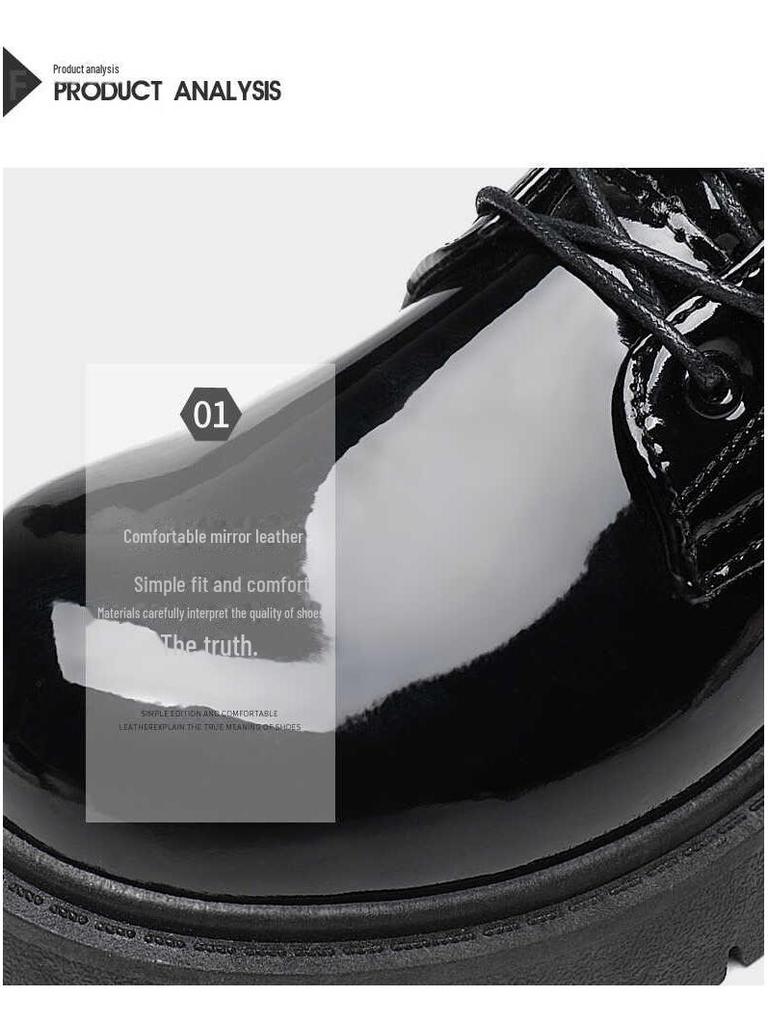 COS Men's Genuine Leather British Style Height-Boosting 10cm Motorcycle Martin Boots