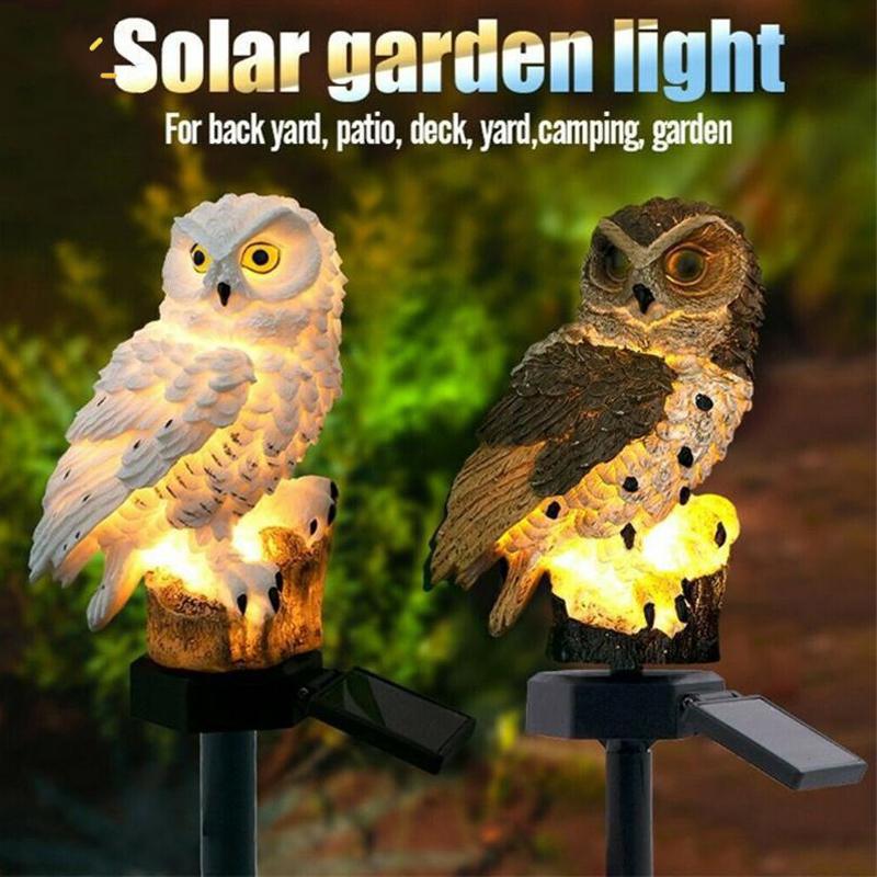 Solar Owl Resin LED Light Outdoor Garden Floor Insertion Light Garden Path Street Light Christmas Day Decorative Atmosphere Light