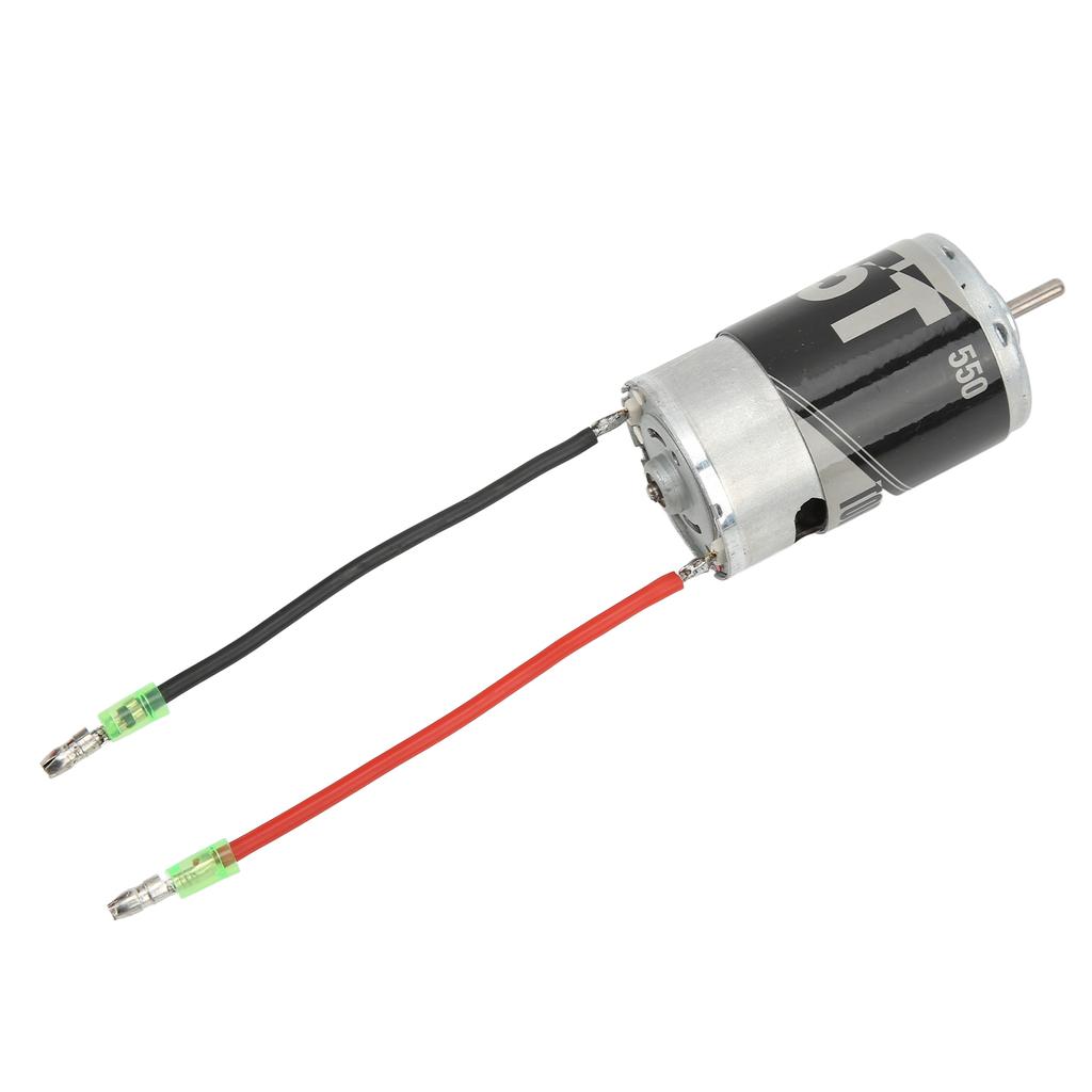 550 Brush Motor 20000 RPM Large Torsion Two Way Bearing Silver 15T Brush Motor for 110 Climbing Car