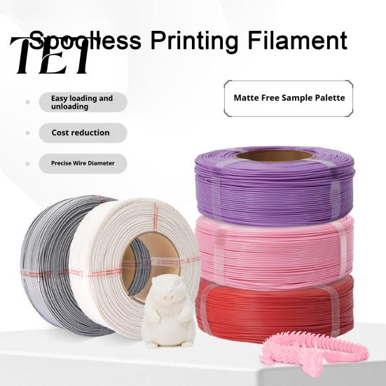 Non-reflective 3D Print Filament Matte PLA Printer Filament, Spoolless Printing Accessory 1Kg 1.75mm Roll Compatible with Most Printers Precise