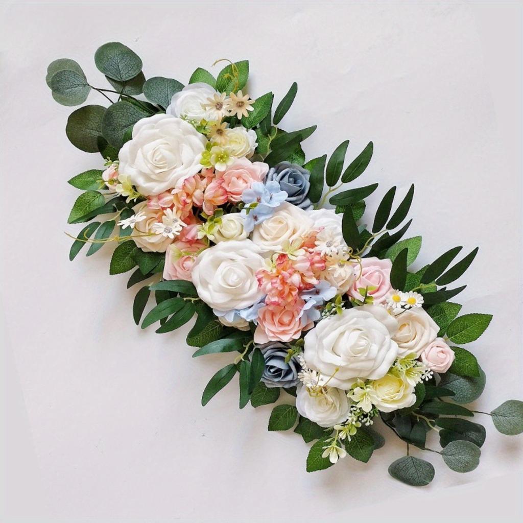 1 шт., искусственный свадебный цветочный ряд из розового шелка 70x30 см, искусственные цветы, поддельные цветы, арка, фон для витрины, цветочная вечеринка, домашний декор