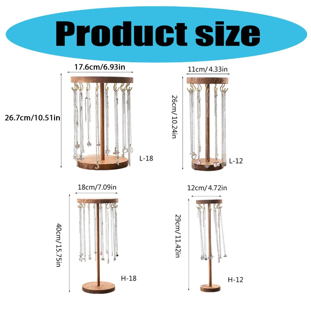 Держатель для украшений Подставка для ожерелий Подставка для брелоков Текстура дерева для демонстрации ожерелий, серег и браслетов в магазинах