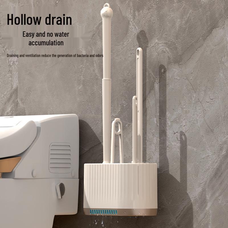 Набор из четырех предметов: туалетная щетка для ванной комнаты с подставкой - многофункциональная, очистка без мертвых зон.