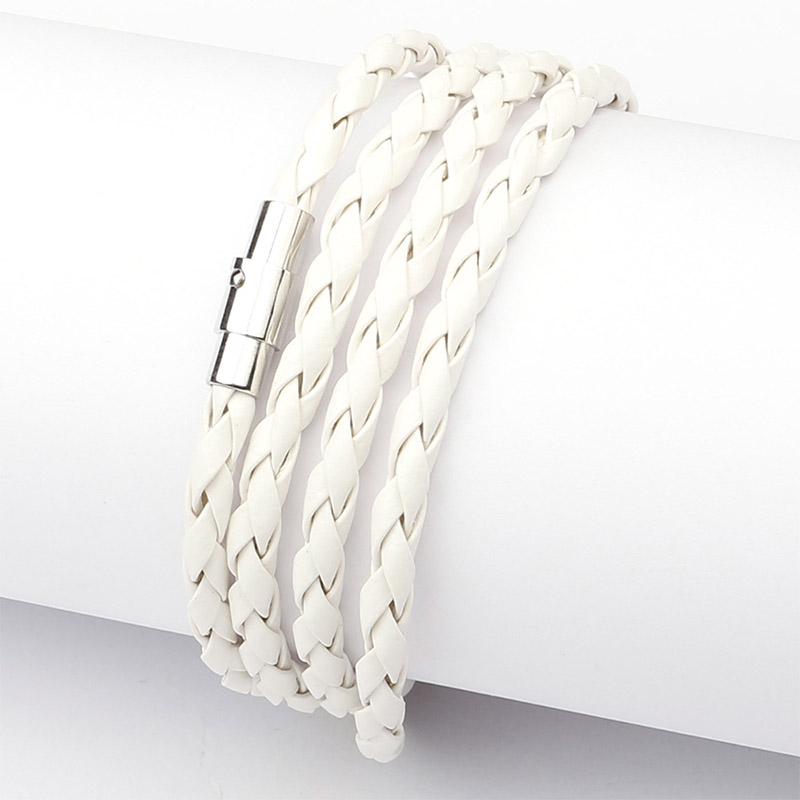 Vogue Женский ручной работы модный кожаный плетеный браслет-манжета унисекс мужской браслет