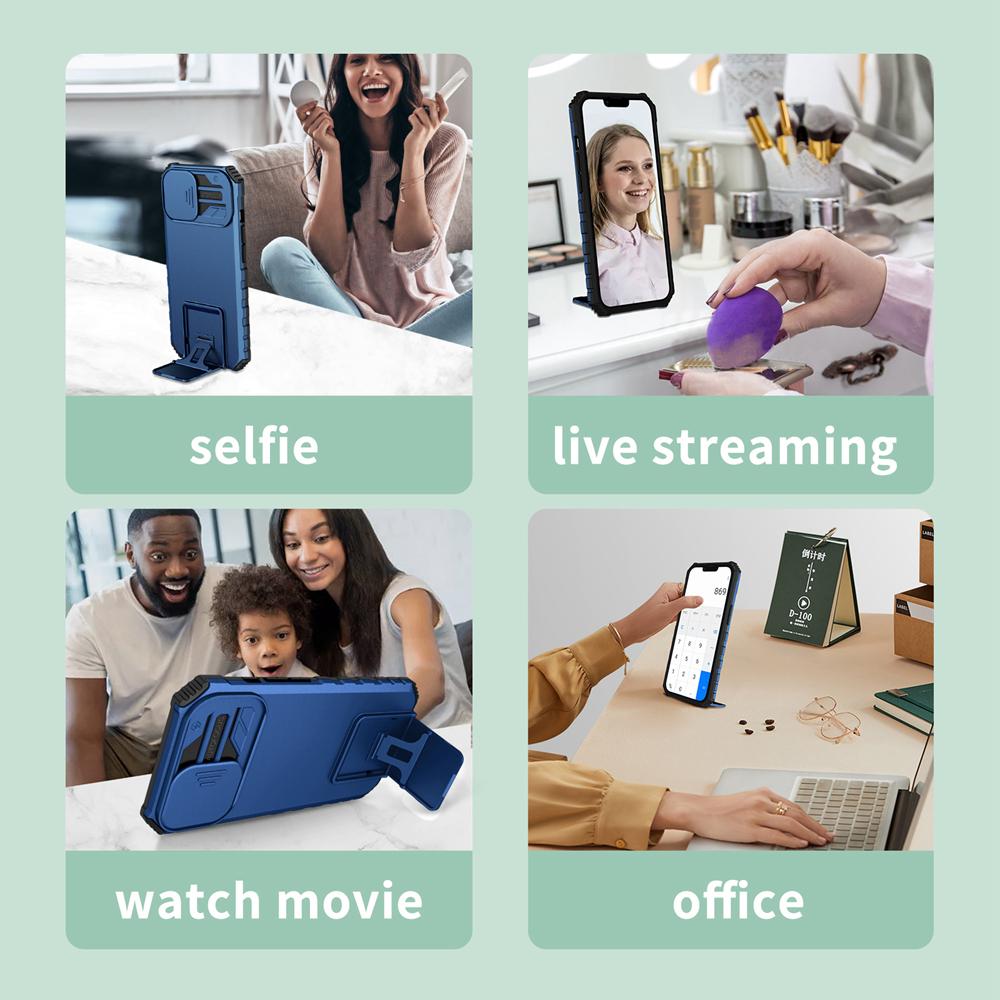 KEYSION Противоударный защитный чехол для Samsung S25 Edge 5G Slide Camera Lens Protection Live Stand Phone Cover для Galaxy S25 Edge 5G