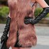 Fashion Lady Solid Color Faux Leather Full Finger Long Arm Gloves Stage Mittens EMA