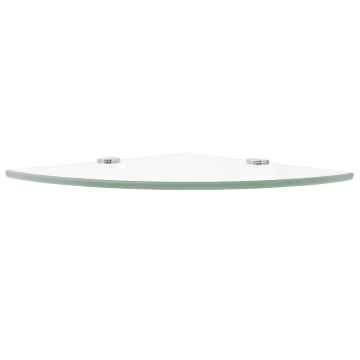 Corner Shelf - vidaXL - Clear Glass - 35 X 35 Cm - Chrome Supports - 8 Mm Thickness