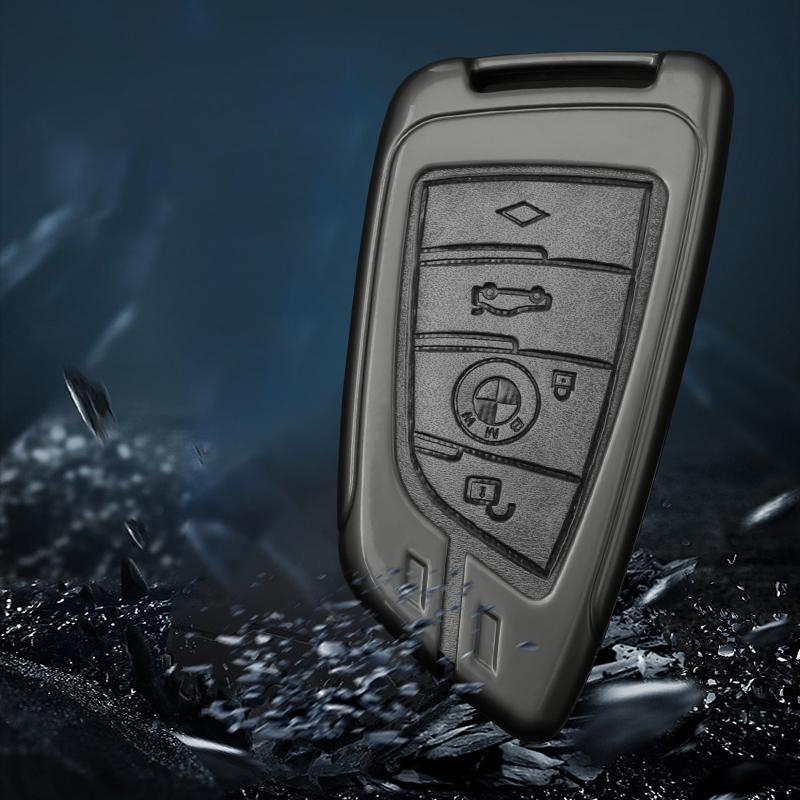 Alloy Leather Car Key Case Cover Bag For BMW 1 3 5 7 Series X1 X3 X4 X5 F10 F15 F16 F20 F30 F18 F25 M3 M4 E34 Holder Accessories FLVCM1