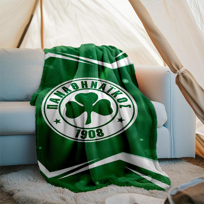 Panathinaikos FC printed throw blanket—soft,warm;versatile blanket for all seasons—perfect as &air-conditioning throw,nap blanket