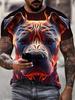 Мужская футболка с круглым вырезом и короткими рукавами Cool Dog Head с 3D графическим принтом, летняя на открытом воздухе
