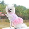 Pet Dog Dog Cat Cat Peach Blossom Skirt Clothes Teddy Bear Pet Supplies Dog Clothing