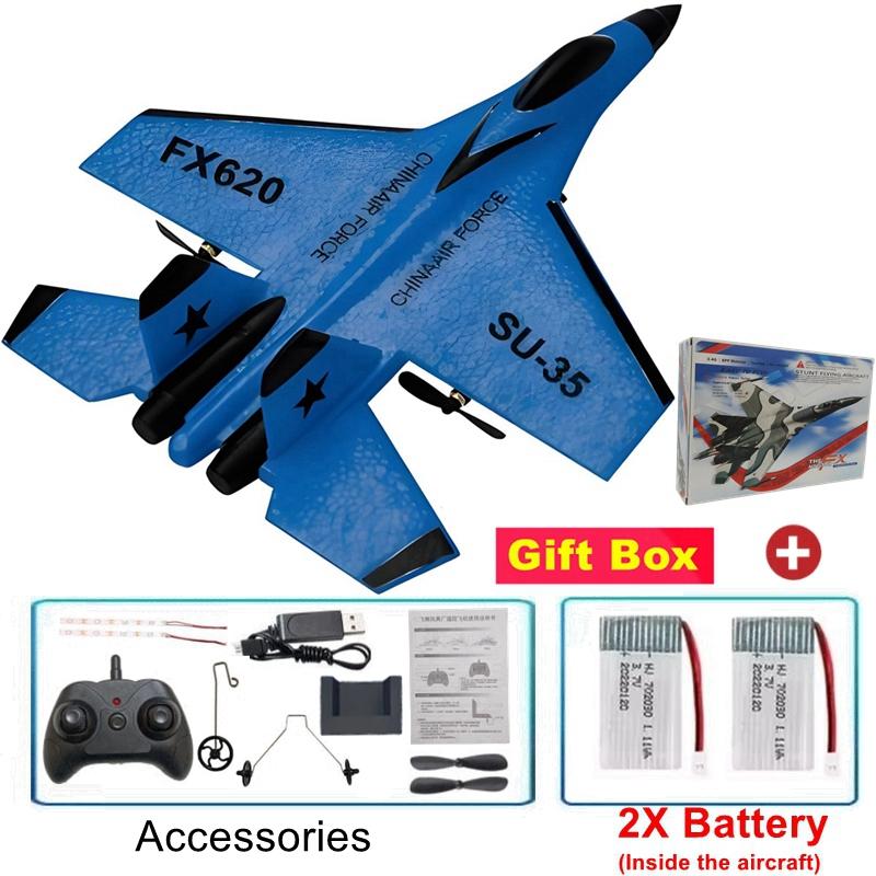RC Foam Aircraft SU35 RC Plane with LED Lights 2.4G Radio Control Glider Remote Control Fighter Glider Airplane EPP Flying Toy