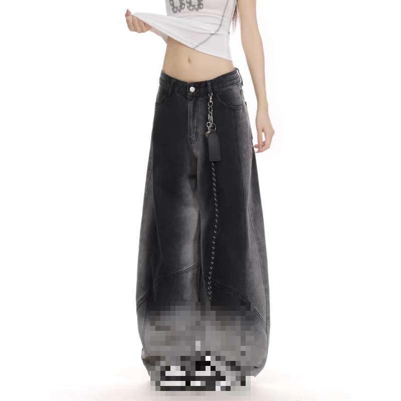 JYL Унисекс Брюки Карго Большого Размера Американский Карман Винтажные High-Street Bootcut Деним