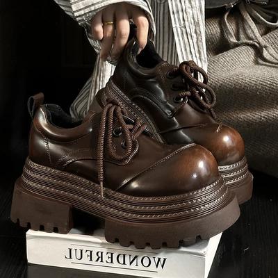 Весенние женские туфли Мэри Джейн JK, модные туфли на шнуровке, винтажные туфли на платформе, элегантные туфли на толстом каблуке