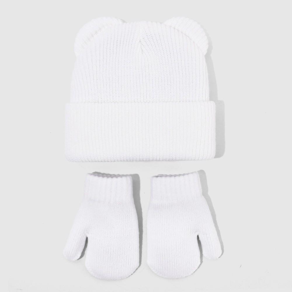 Winter Infant Beanie Cap Solid Color Kids Pullover Hats Cute Baby Knitted Hat Kids