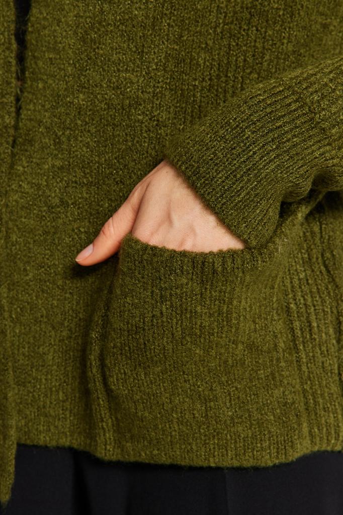 Women's Fashion New Cardigan Stone Wide Fit Soft Textured Pocket Detailed Knitwear Cardigan