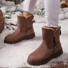Модные лаконичные теплые ботинки Женские 2024 Горячая распродажа Обувь для женщин Ботильоны Женские Круглый носок Низкий каблук Боковая молния Обувь Женская Zapatos