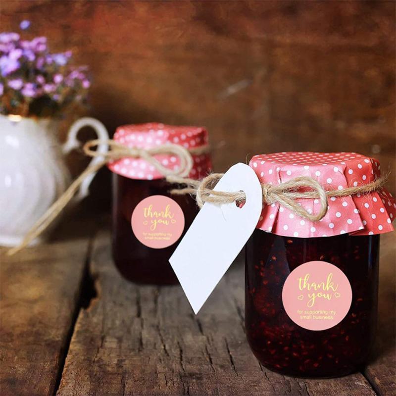 500 шт. Круглые наклейки «Спасибо» Скрапбук Письмо Ручная работа Наклейки Печати Этикетки Наклейки Свадебный подарок Цветочное украшение
