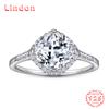 Lindon Classic 925 Sterling Silver Zircon Ring Ladies Jewelry Wedding Promise Party Gift