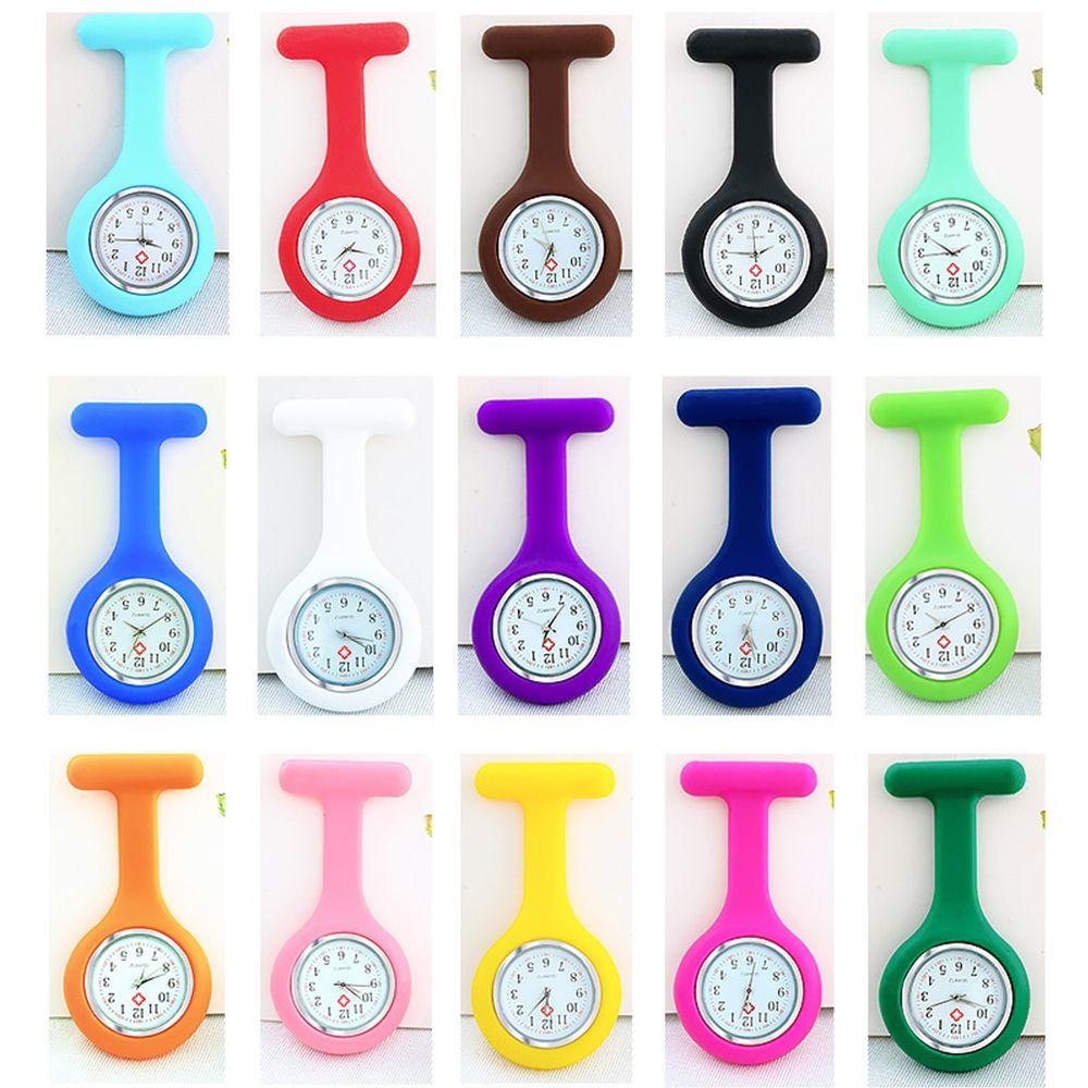 Unisex Multi Colors Silicone Lapel Watches with Second Hand Nursing Nurse Watch Clip On Fob