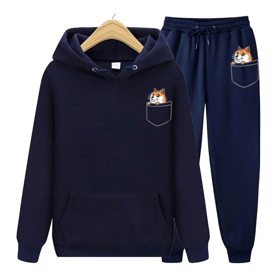 Карманный женский комплект с капюшоном с кошкой, модная флисовая толстовка с длинным рукавом, брюки, толстый теплый спортивный костюм, спортивная одежда, спортивные костюмы с капюшоном, спортивный костюм