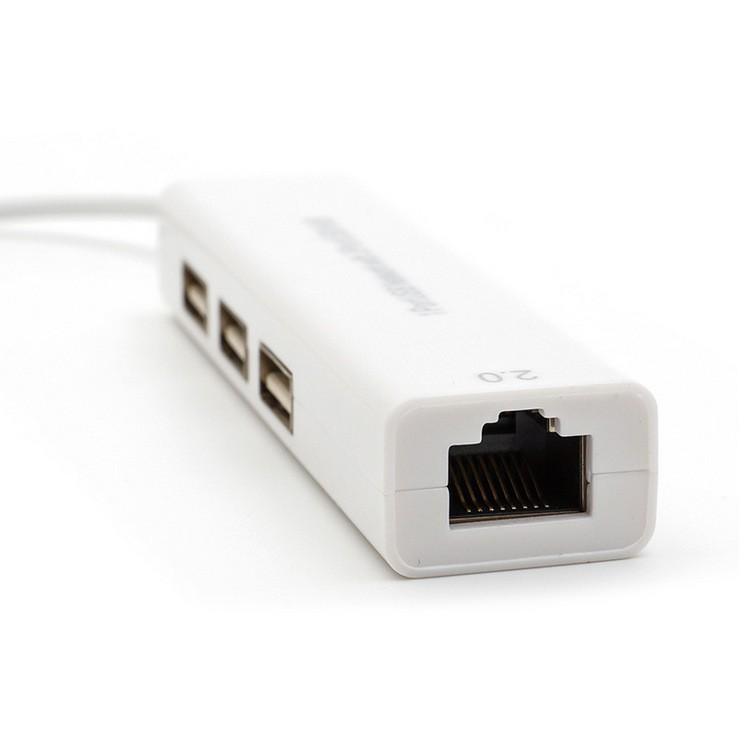 Сетевой адаптер USB LAN + Хаб: Расширение 2-в-1 с 3 портами USB, USB на RJ45