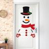 Christmas Decoration Christmas Door Window Stickers Felt Cloth Santa Claus Snowman Wall Sticker New Year Home Decoration