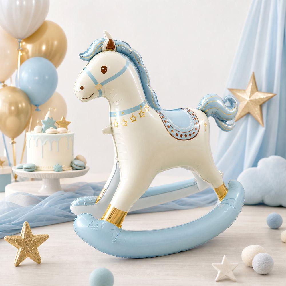 Korean Style Rocking Horse Balloon Rocking Horse Foil Horse Balloon 3D Horse Balloon  Baby Birthday