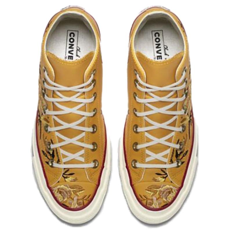 Converse 1970s Chuck 70 Parkway Floral Comfortable Fashion High-top Canvas Shoes Women's Yellow