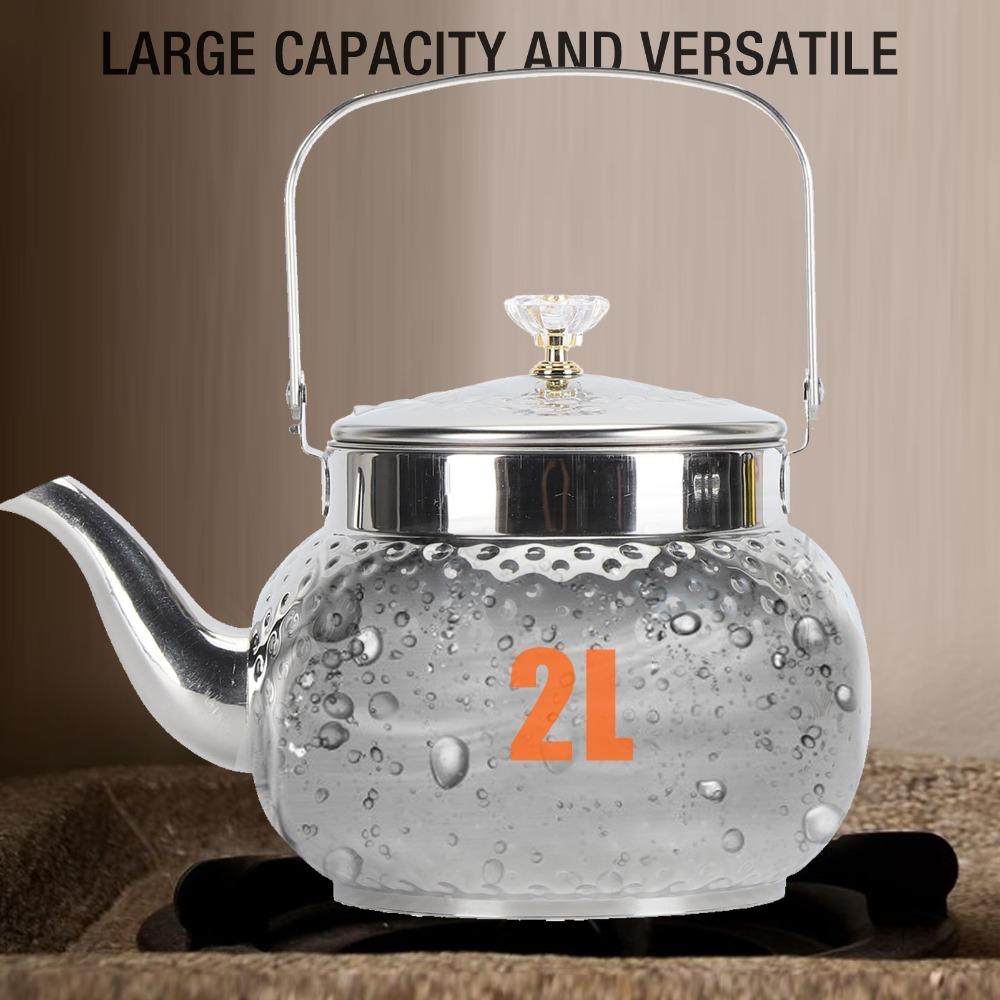 Removable Filter Metal Tea Kettle 1L Capacity Serving Tea Pot Restaurant Use
