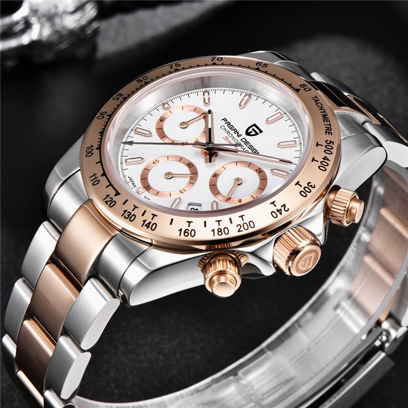 PAGANI DESIGN 1644 Men's Watches Quartz Watch Top Luxury Sports Watch Men Stainless Steel 100M Waterproof Chronograph Wristwatch