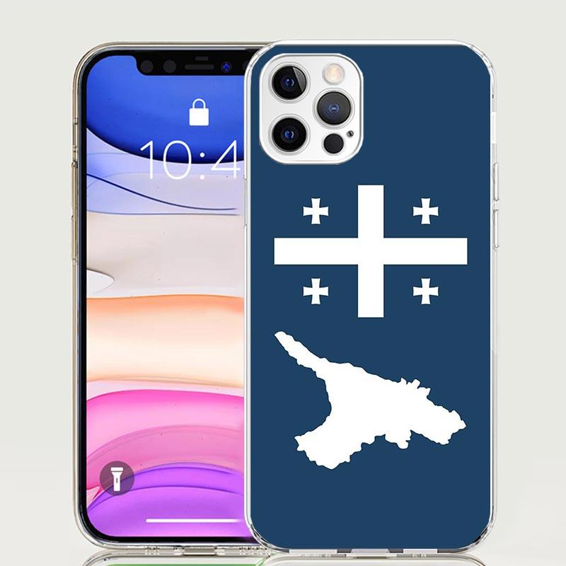 Georgia Flag Phone Case for Apple iPhone 17 Air 16 15 Plus 14 + 13 Mini 12 11 Pro Max 7 8 SE 16Max Soft Shell Cover Coque 17 Air