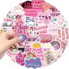 50 Pink Inspirational Phrases Graffiti Stickers Decorate Guitar Notebook Suitcase DIY Waterproof Stickers