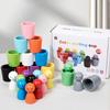 Montessori Color Sorting Toys Color Matching Sensory Game Wooden Peg Dolls In Cups Early Education Learning Toys For Toddler 3+