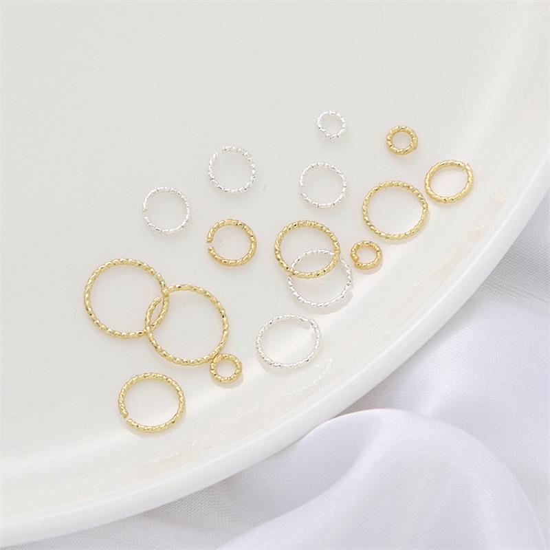 Кольцо-твист из золота 14 карат для изготовления ювелирных изделий - Дистанционная вставка с закрытым/открытым резьбовым дизайном