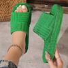 Fashion Women Slippers New Fashionable Minimalist One Word Shoes for Women Indoor and Home Couples Slides Women Open Toe Cotton Slippers