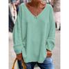 Women's Pullover Solid Color V-Neck Long Sleeve Loose Casual Comfortable Long Sleeve Knit Sweater