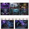 Horror Haunted House Tapestry Photography Background Halloween Vampire Scary Ghost Photo Studio Portrait Decor Backdrop