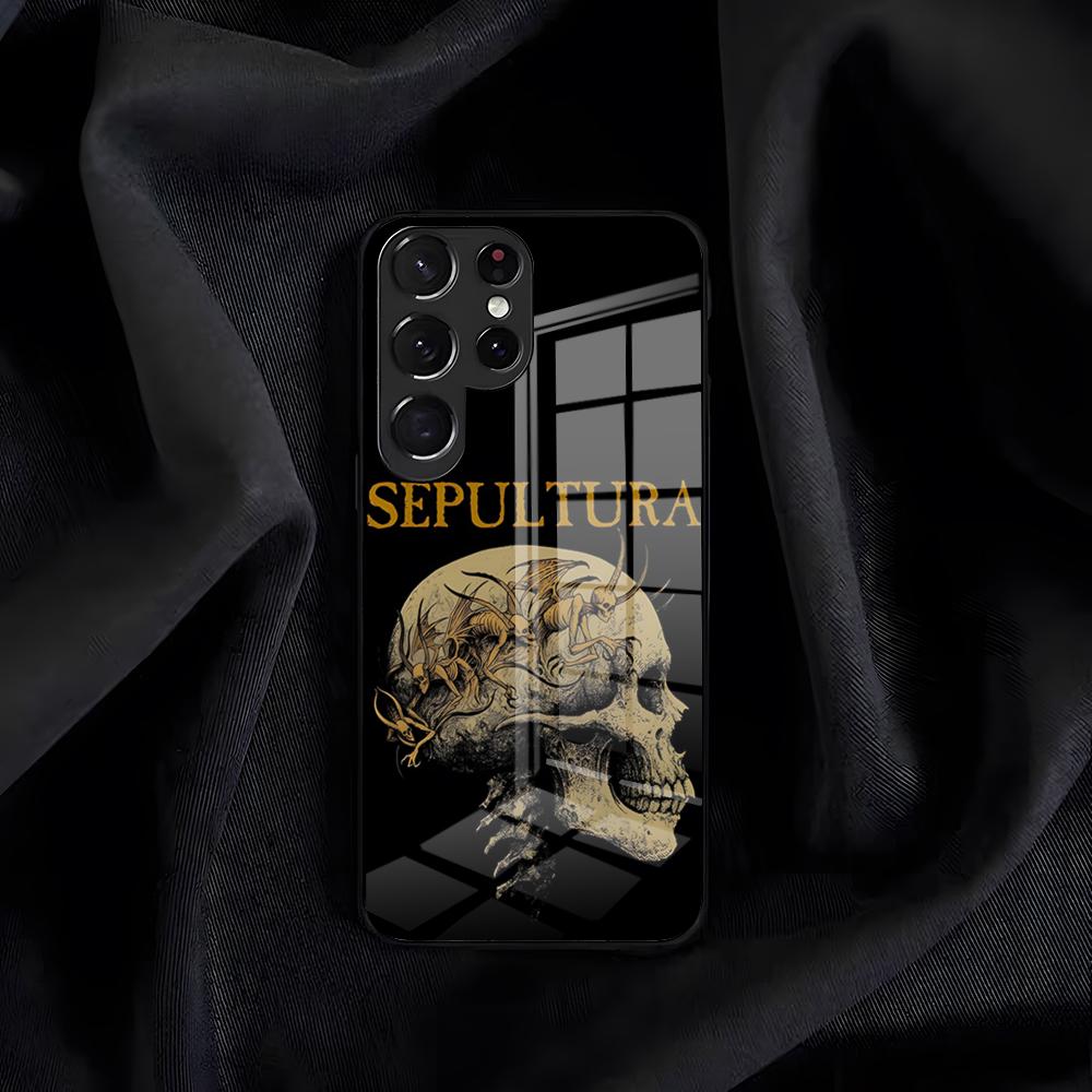 Чехол для телефона Sepultura Для Samsung S26 S25 Edge S24 S23 S22 S21 S20 Ultra Plus FE Стеклянная крышка