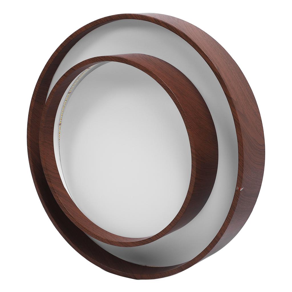 LED Ceiling Light Fixture Walnut Wood Grain Flush Mount Round Remote Control Light 3 Color Changeabl