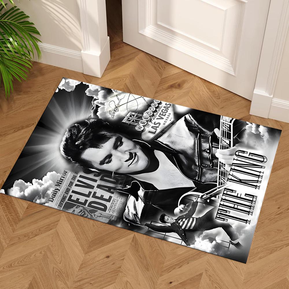 Elvis Presley Floor Rug Office Rug Design for Outdoor Dining Room Living Rooms Entryway Antislip Carpet Decorate Offices Wedding Party Gift